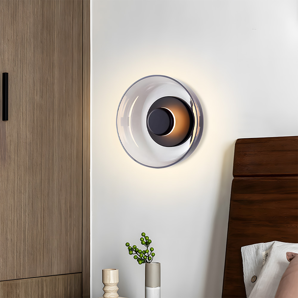 Modern Industrial Glass Wall Lights Pairs For Bedroom