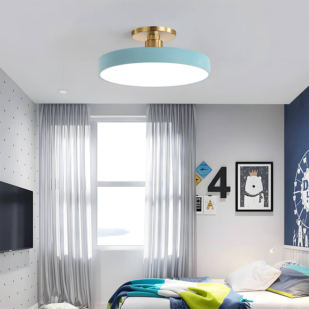 Simple Circular LED Semi Flush Mount Ceiling Light