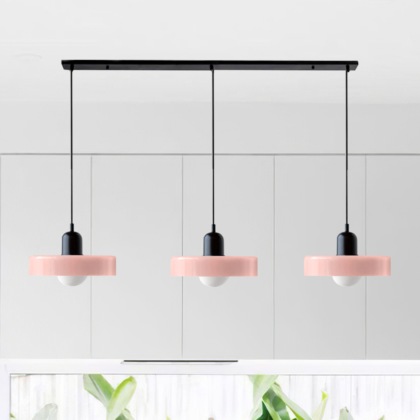 3 Heads Minimalism Art Decor Glass Pendant Light For Kitchen