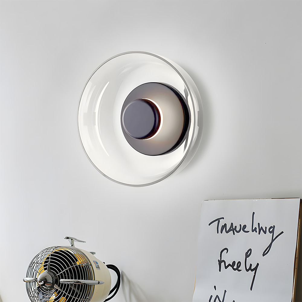 Modern Industrial Glass Wall Lights Pairs For Bedroom