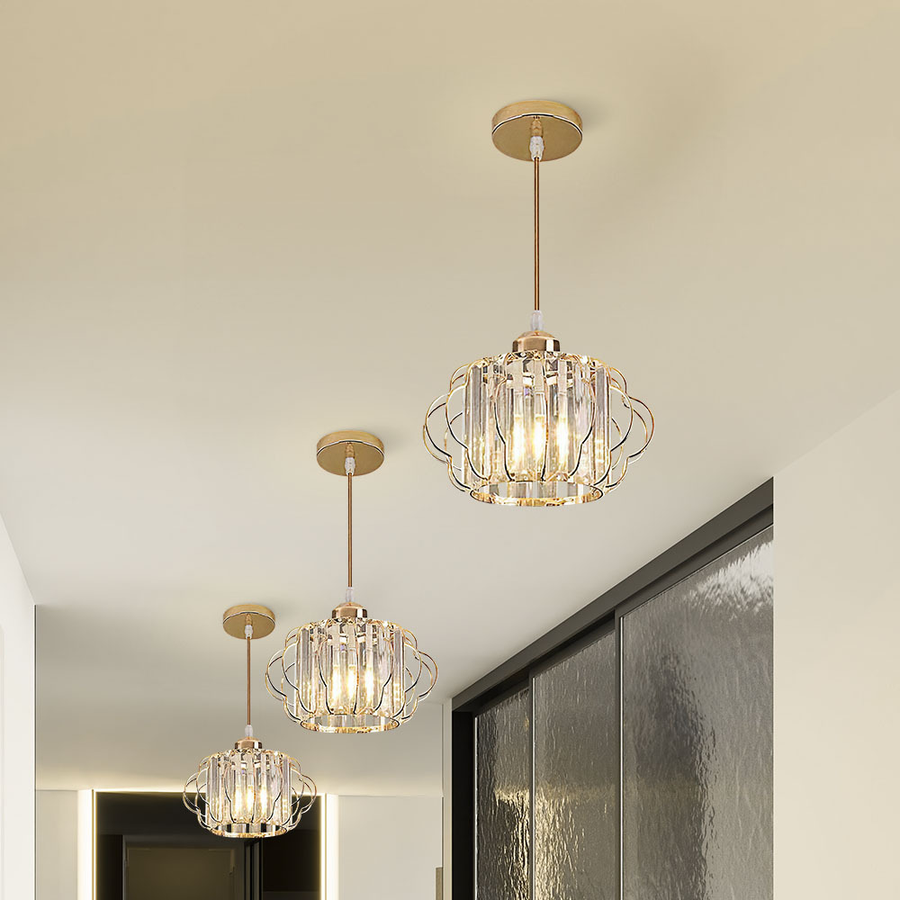 Modern Luxurious Gold Crystal Hallway Ceiling Light