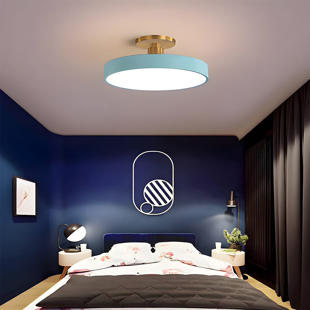 Simple Circular LED Semi Flush Mount Ceiling Light