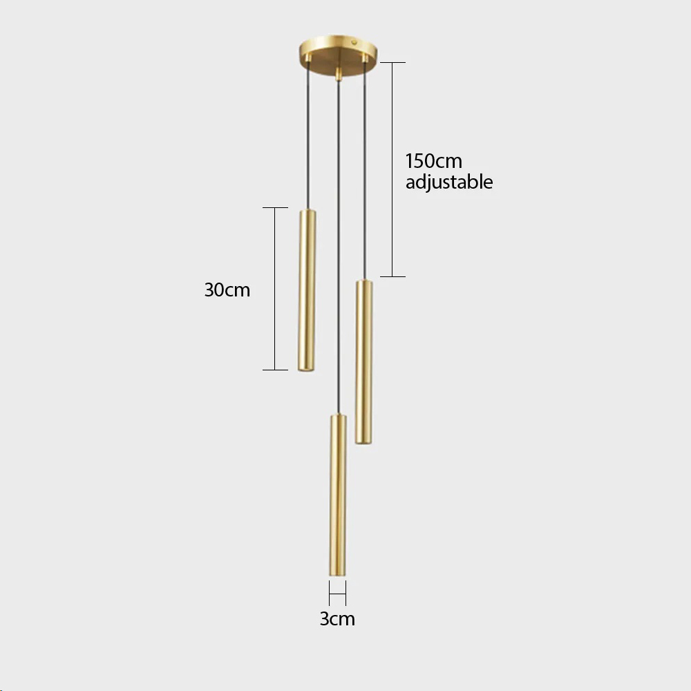 Gold And Black Brass Industrial LED Pendant Lights For Dining Room