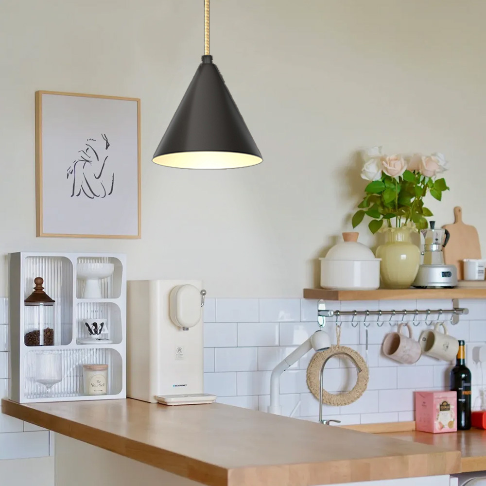 Modern Gold And Black Round Brass Pendant Lights For Bedroom