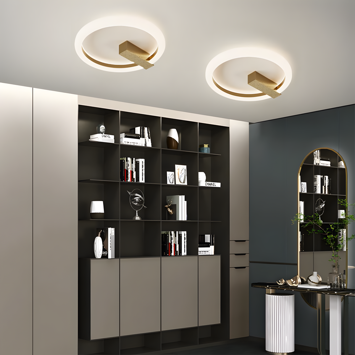 Contemporary Stylish Round Iron Living Room LED Ceiling Light