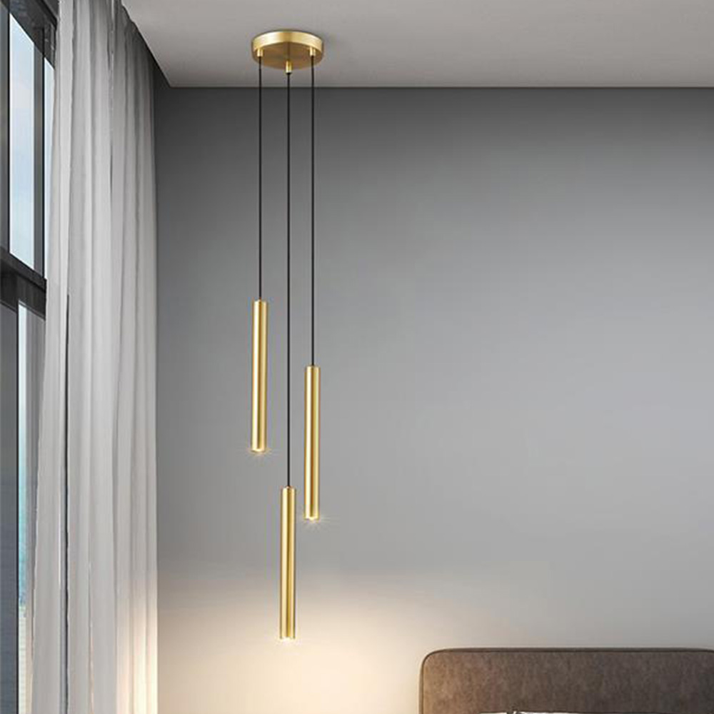 Gold And Black Brass Industrial LED Pendant Lights For Dining Room