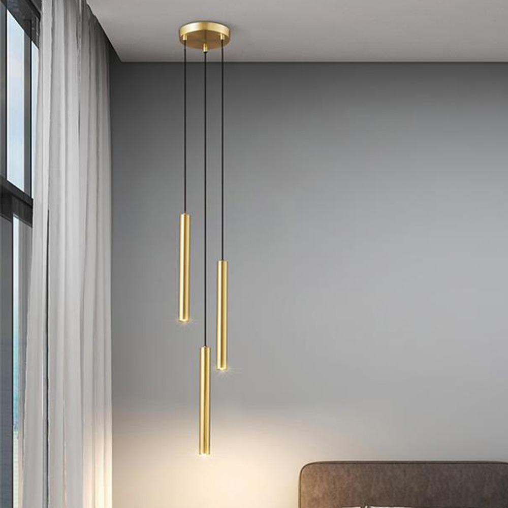 Gold And Black Brass Industrial LED Pendant Lights For Dining Room