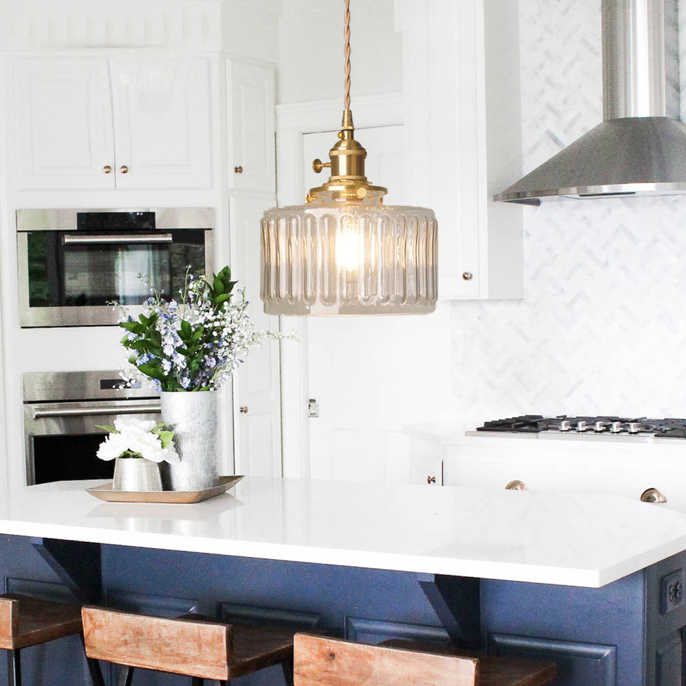 Retro Style Industrial Green Glass Pendant Lamp