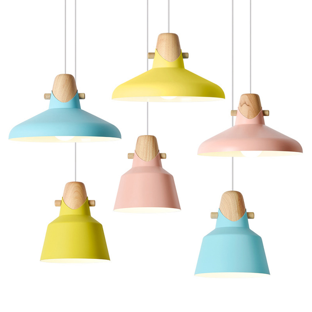 Creative Decor Macarons Wood Bedroom Pendant Lighting