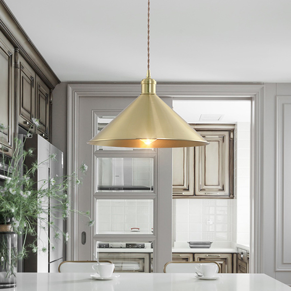 Retro Industrial Round Brass Pendant Lights For Kitchen