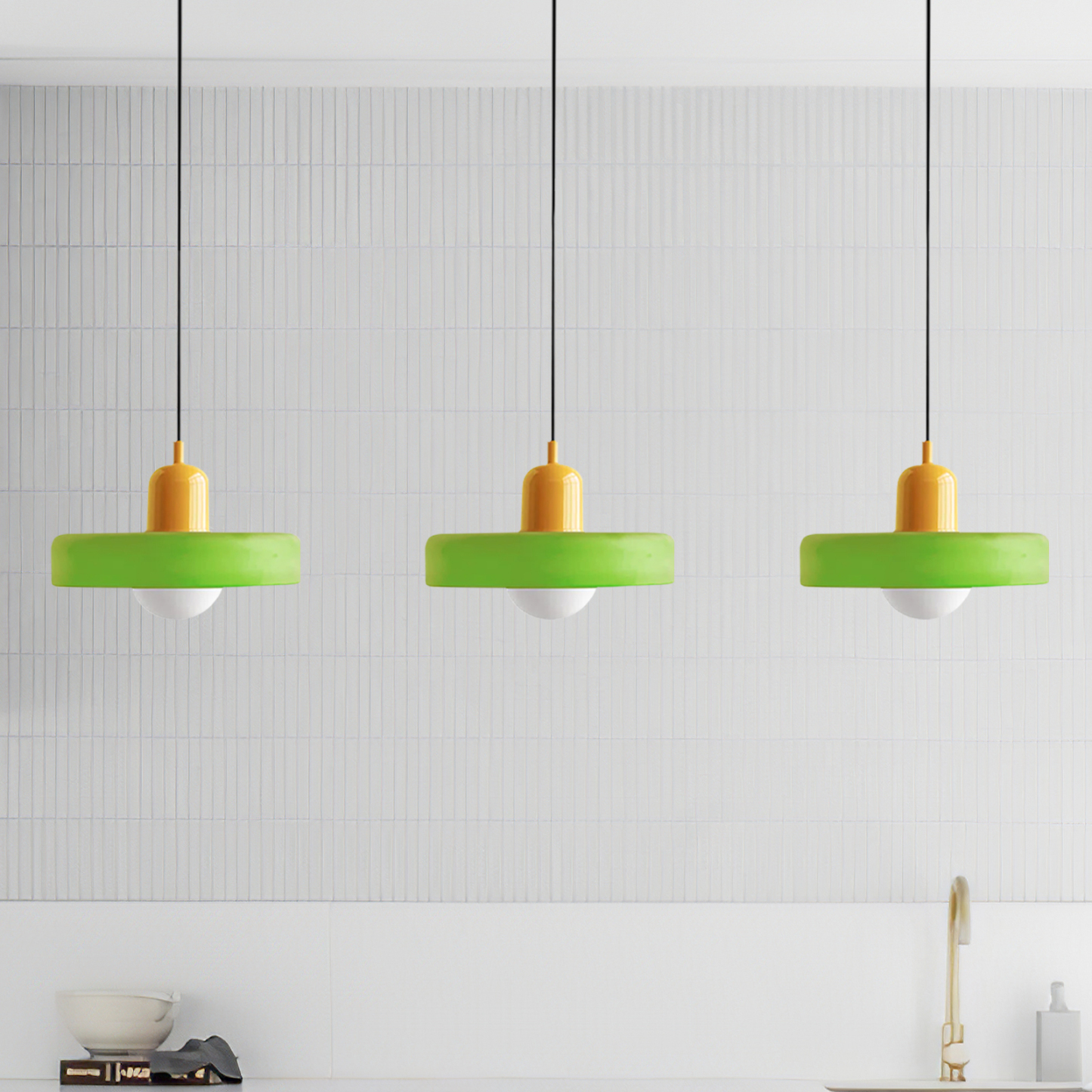 3 Heads Minimalism Art Decor Glass Pendant Light For Kitchen