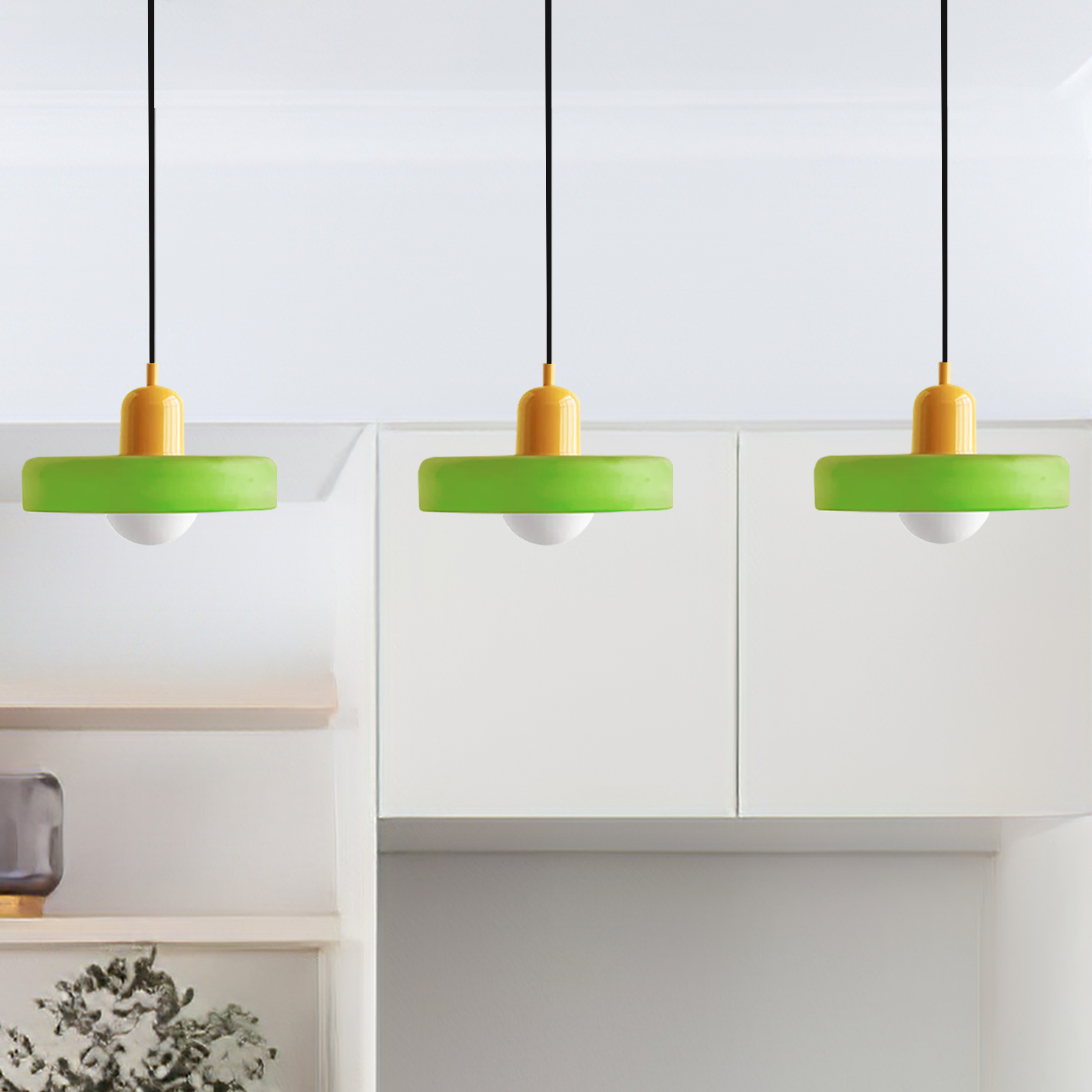 3 Heads Minimalism Art Decor Glass Pendant Light For Kitchen