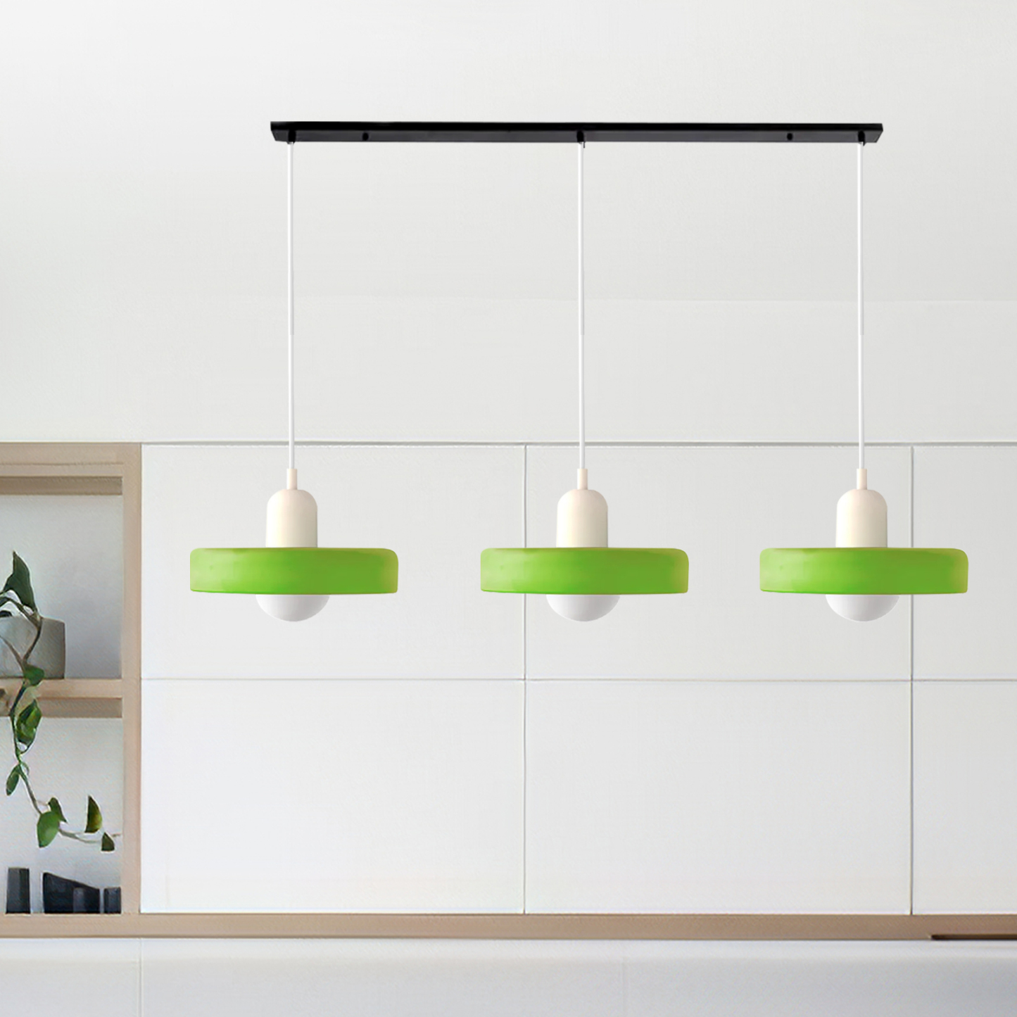 3 Heads Minimalism Art Decor Glass Pendant Light For Kitchen