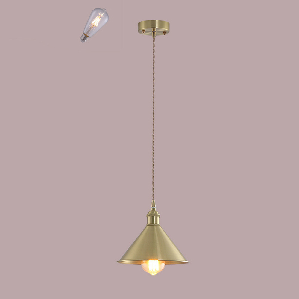 Retro Industrial Round Brass Pendant Lights For Kitchen