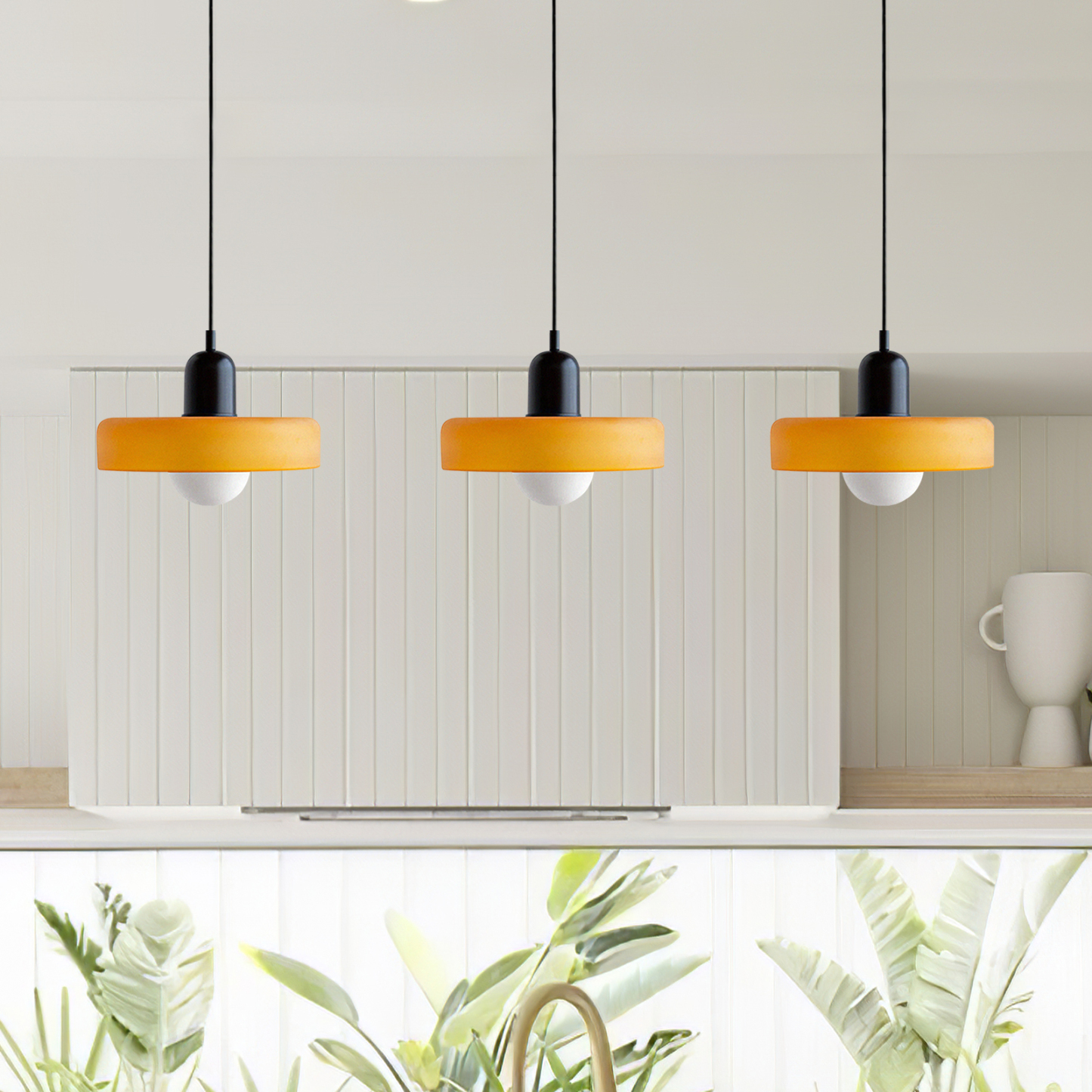 3 Heads Minimalism Art Decor Glass Pendant Light For Kitchen