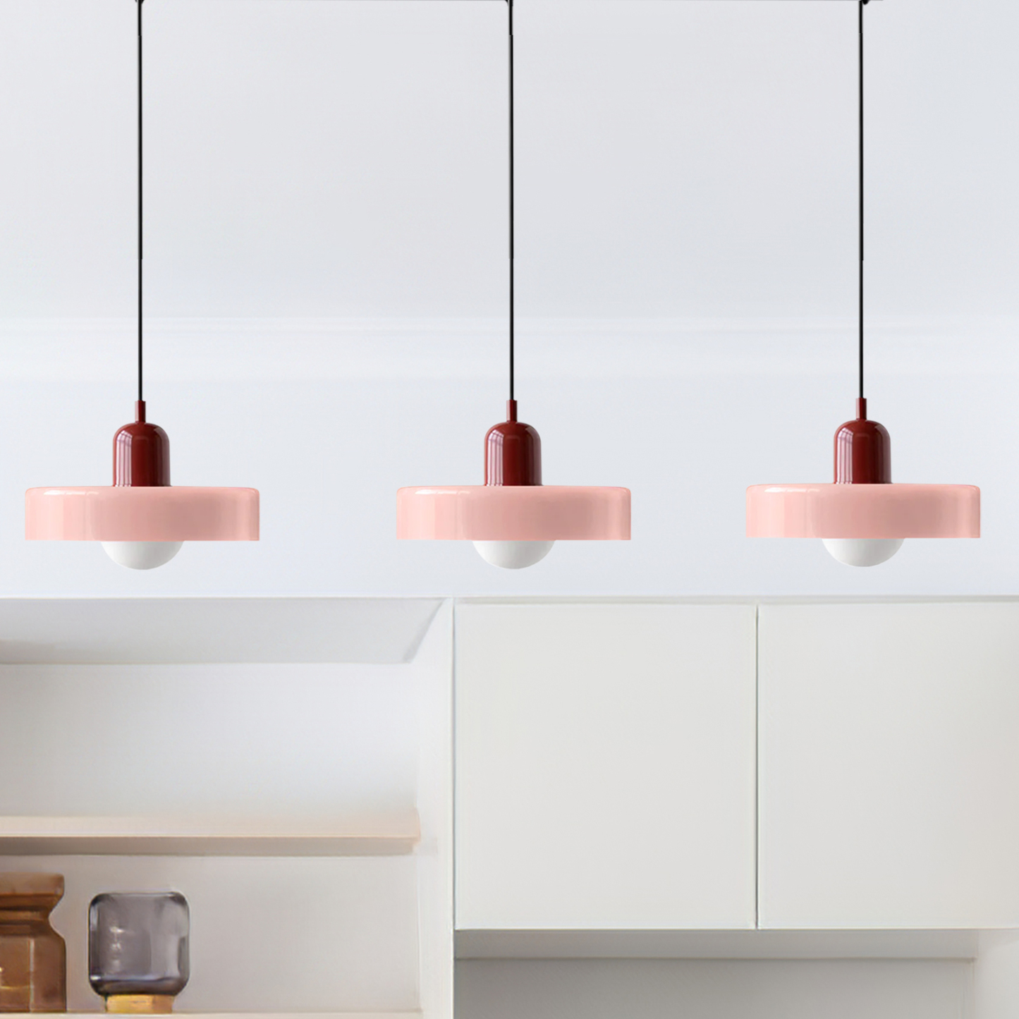 3 Heads Minimalism Art Decor Glass Pendant Light For Kitchen