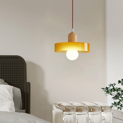 Homdiy Modern Glass Disc Orb Hanging Bedside Lights Colourful Bedside Pendant Light