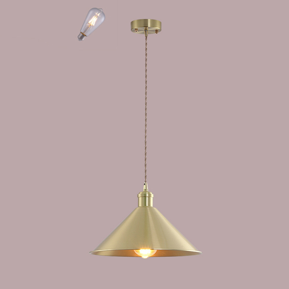 Retro Industrial Round Brass Pendant Lights For Kitchen