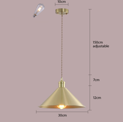 Retro Industrial Round Brass Pendant Lights For Kitchen