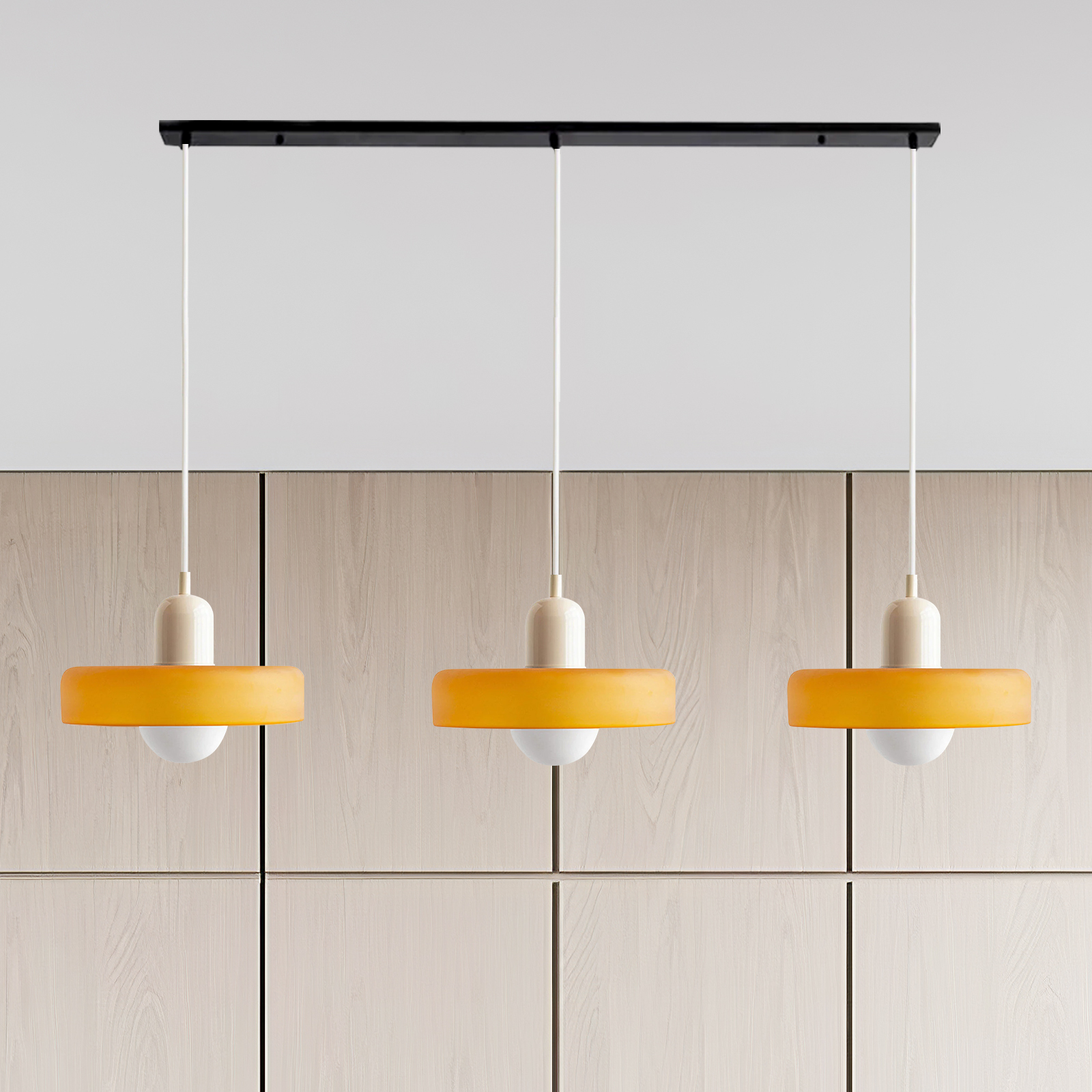 3 Heads Minimalism Art Decor Glass Pendant Light For Kitchen