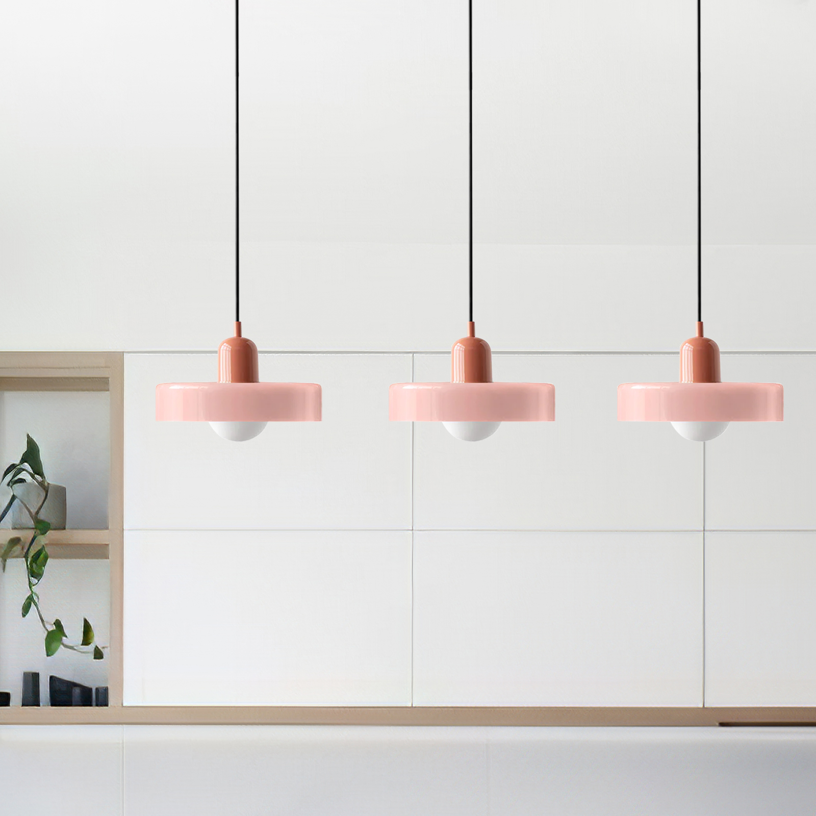 3 Heads Minimalism Art Decor Glass Pendant Light For Kitchen