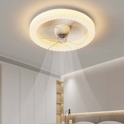 White Round Design Ceiling Fan With LED Lighting
