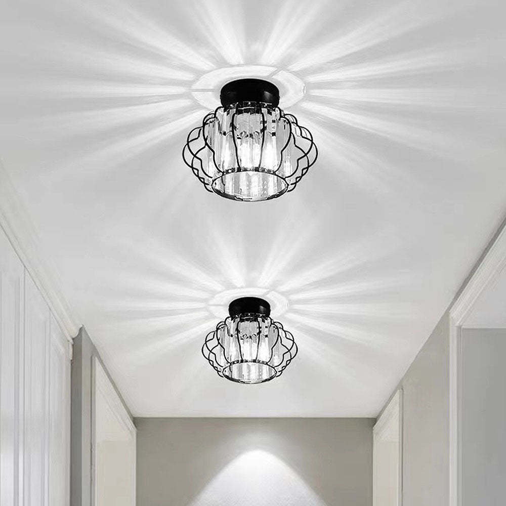 Modern Luxurious Gold Crystal Hallway Ceiling Light