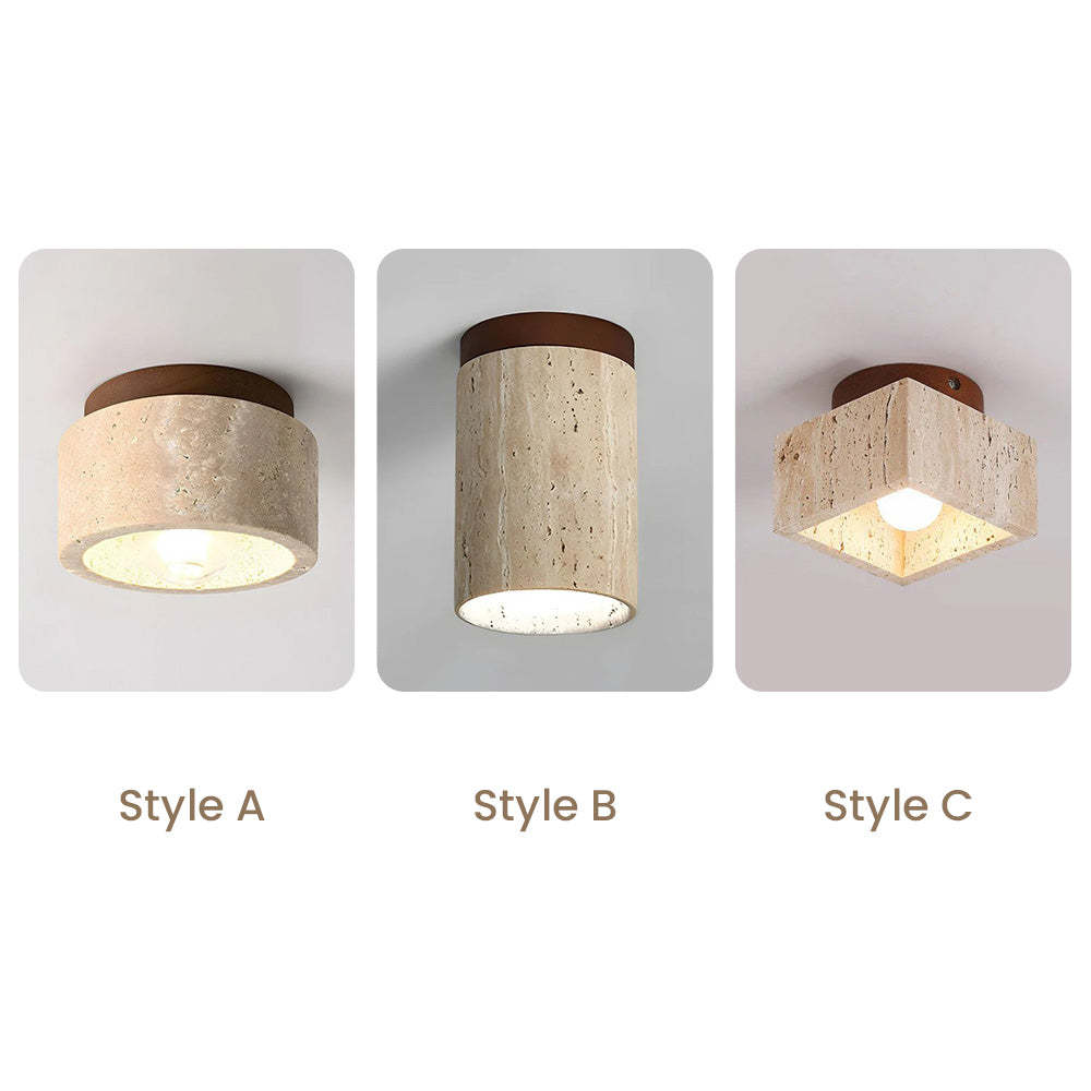 Stone Simplicity Cylindrical Hallway Ceiling Light