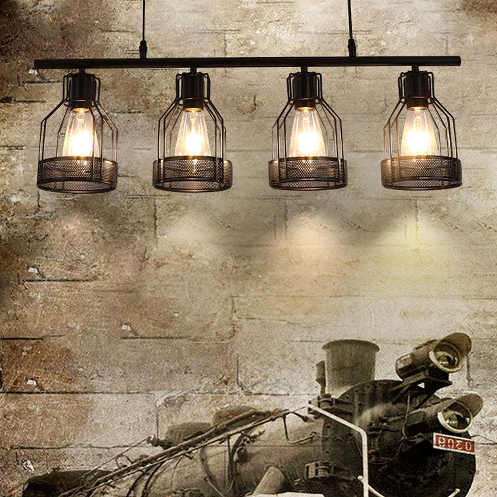 Multi-Bulbs Vintage Pendant Light For Dining Room