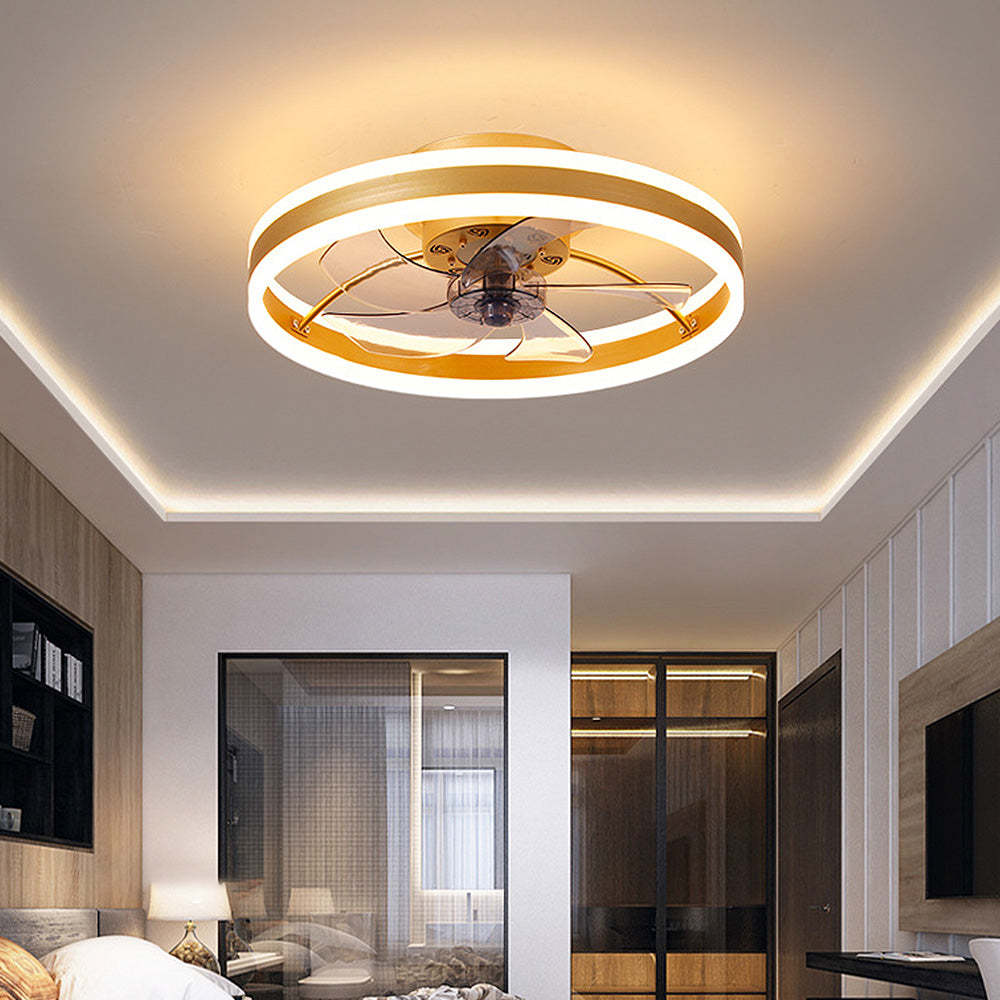 Modern Round Living Room Ceiling Fan With LED Light
