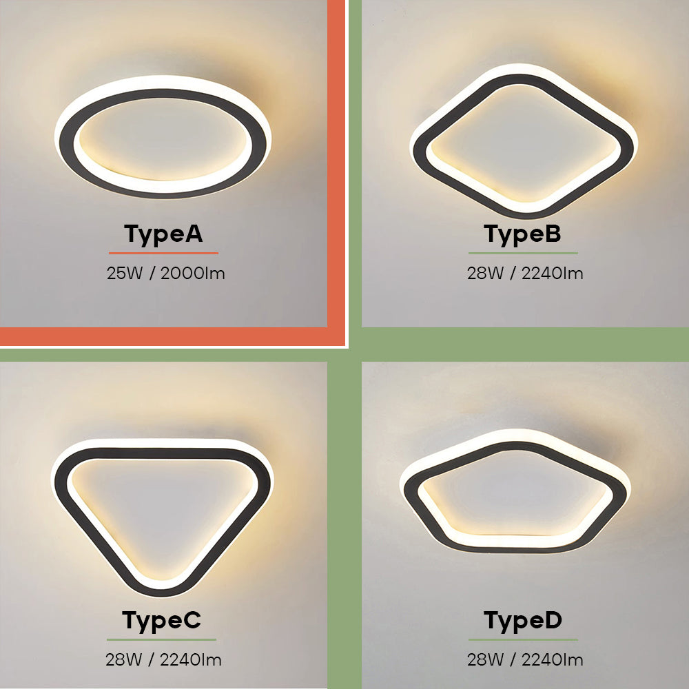 Modern Geometric Iron LED Ceiling Lights For Bedroom