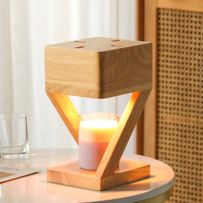 Contemporary Cute Wood Bedroom Candle Warmer Lamp