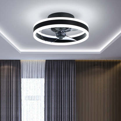 Modern Round Living Room Ceiling Fan With LED Light