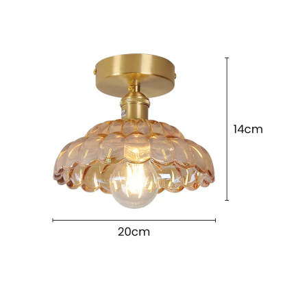 Modern Minimalist Clear Glass Semi-Flush Ceiling Lighting