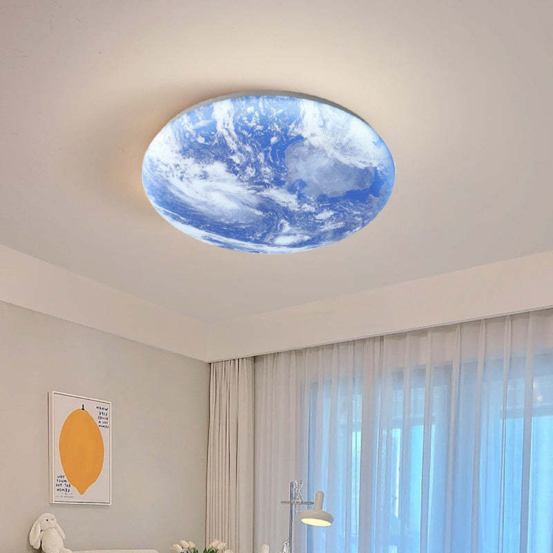 Simple Minimalist Moon Round LED Ceiling Light For Bedroom