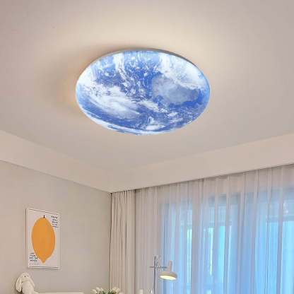 Simple Minimalist Moon Round LED Ceiling Light For Bedroom