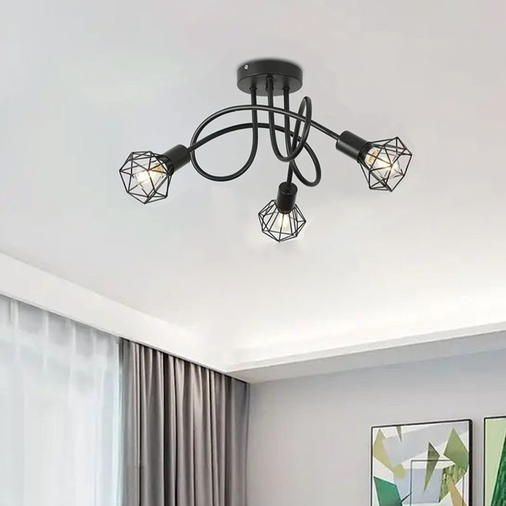 Homdiy Ceiling Lights Black Industrial Stylish Iron Bedroom Ceiling Light