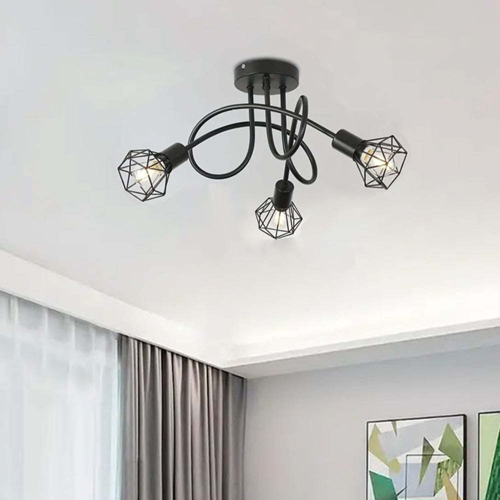 Homdiy Ceiling Lights Black Industrial Stylish Iron Bedroom Ceiling Light