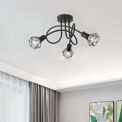 Homdiy Ceiling Lights Black Industrial Stylish Iron Bedroom Ceiling Light