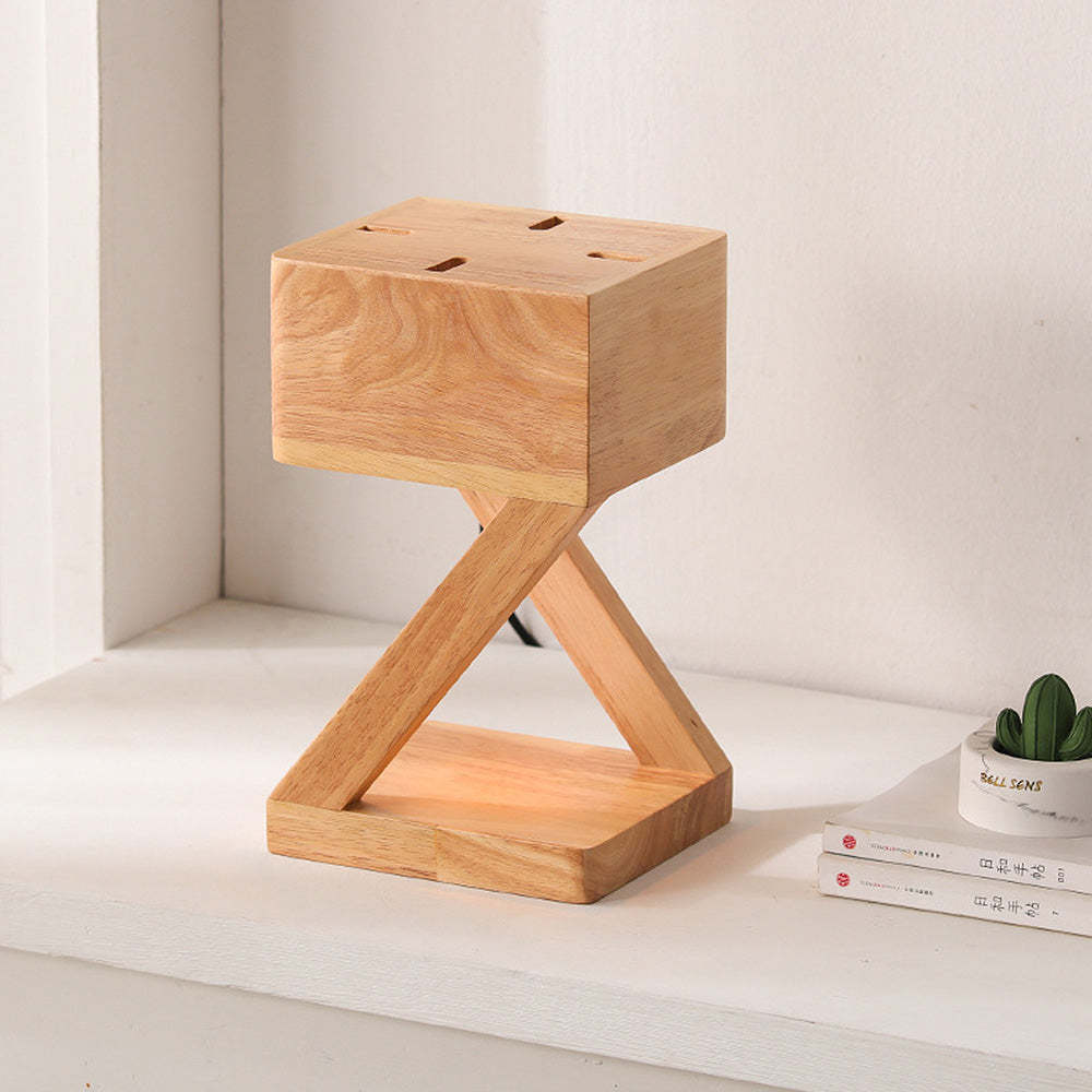 Contemporary Cute Wood Bedroom Candle Warmer Lamp