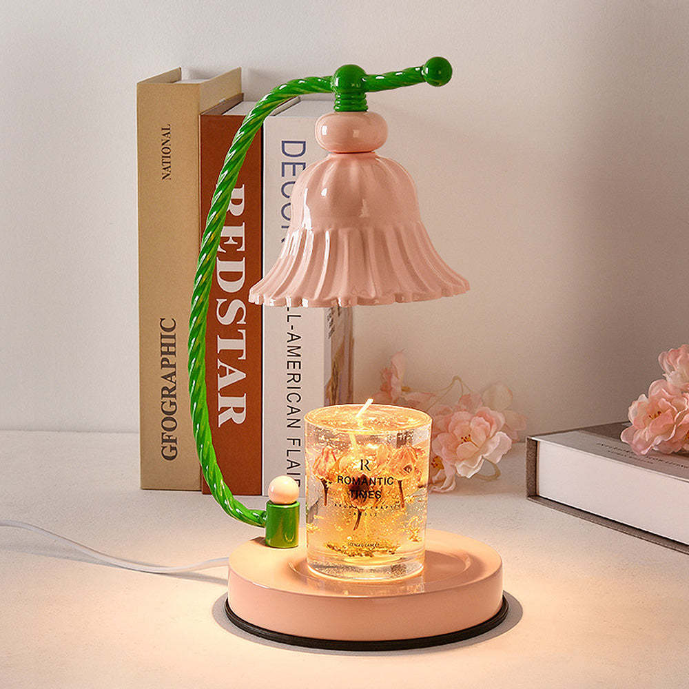 Modern Glass Pink Cute Bedroom Candle Warmer Lamp