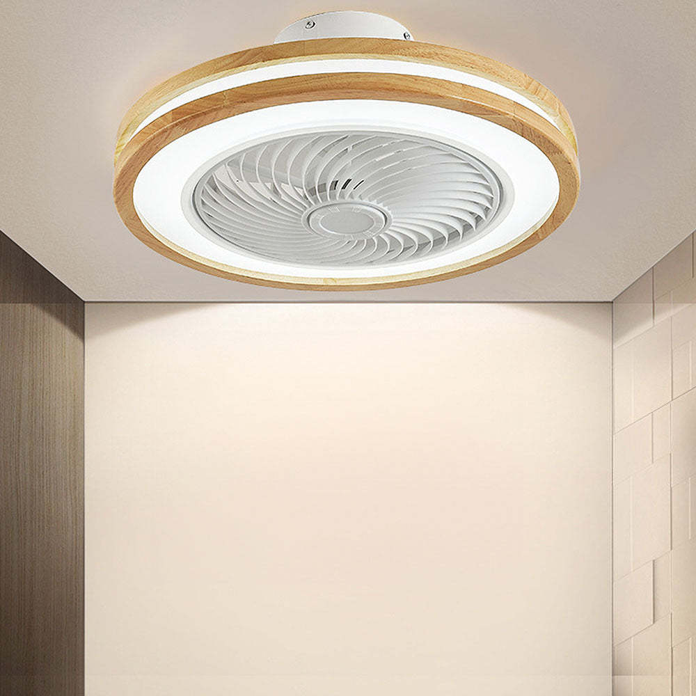Modern Minimalism Wood Ceiling Fans With LED Lights