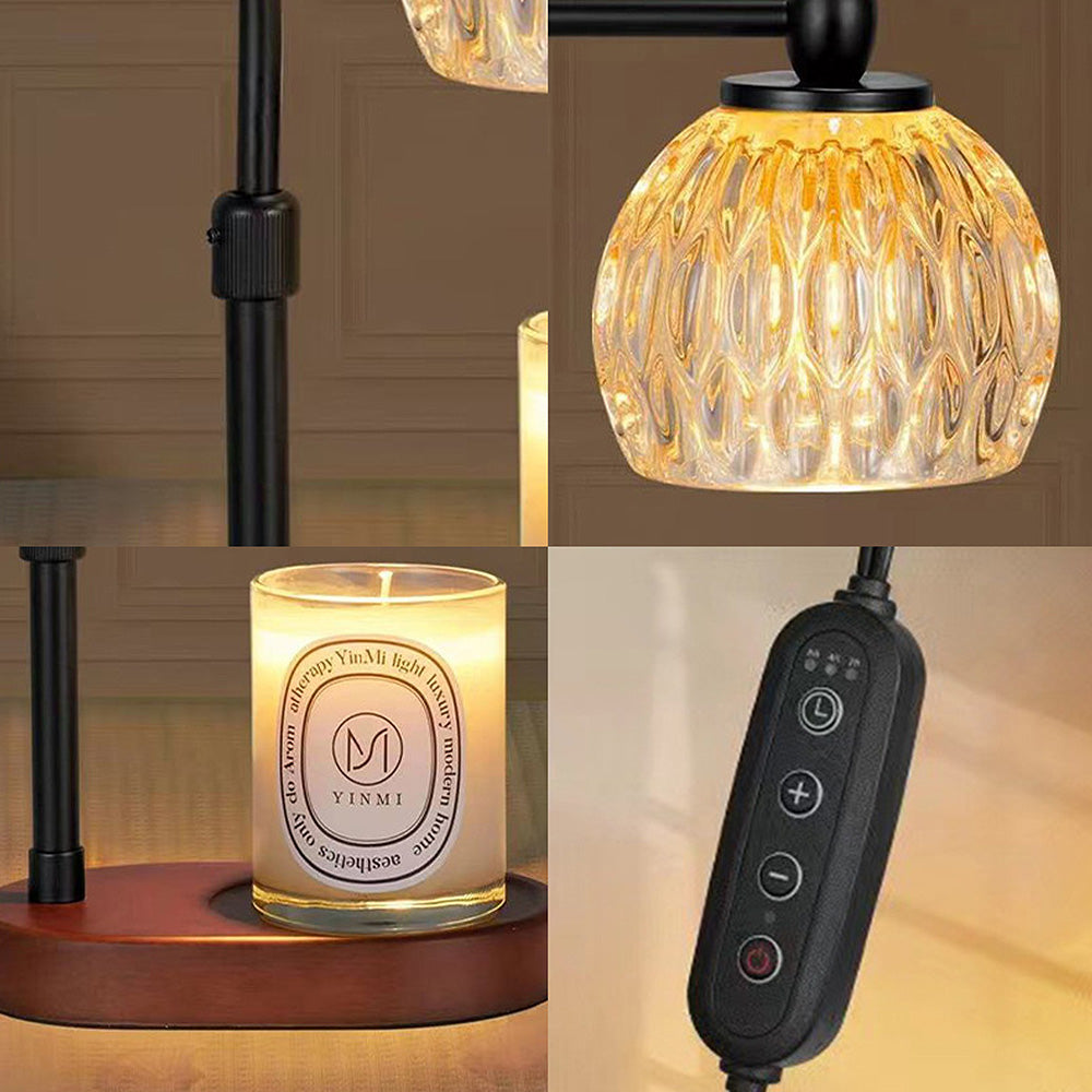 Contemporary Simple Glass Gold Bedroom Candle Warmer Light