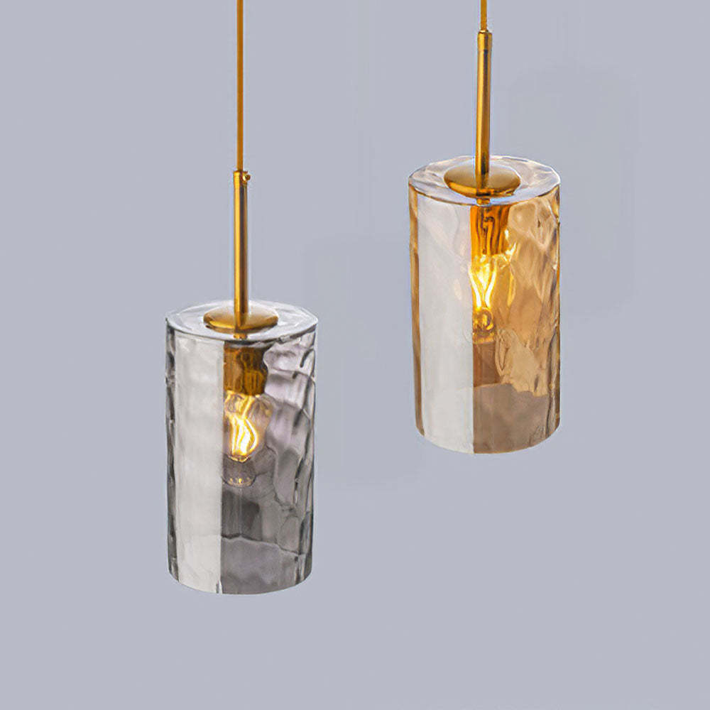 Modern Glass Clear Amber Pendant Light For Kitchen Island