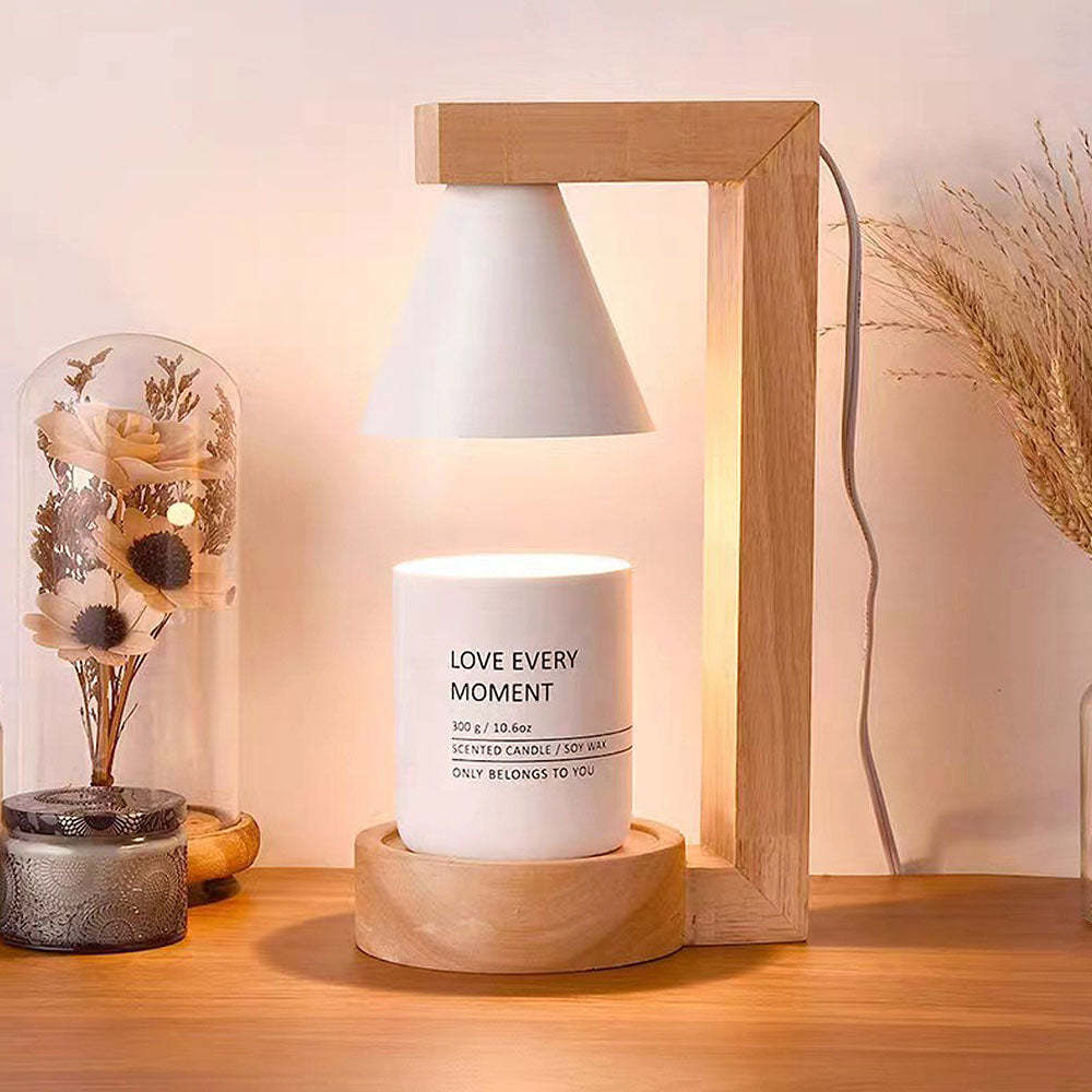 Simple Wood Bedroom Candle Warmer Lamp