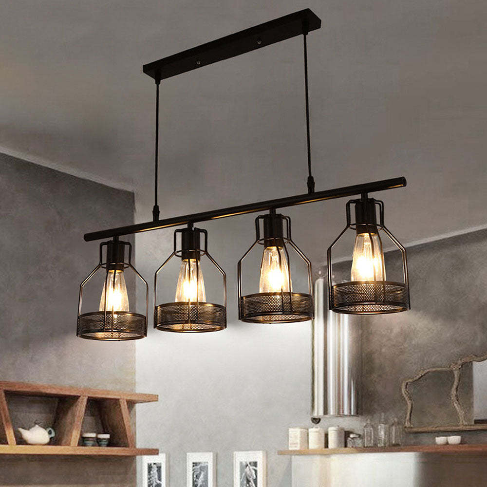 Multi-Bulbs Vintage Pendant Light For Dining Room