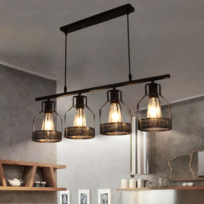 Multi-Bulbs Vintage Pendant Light For Dining Room