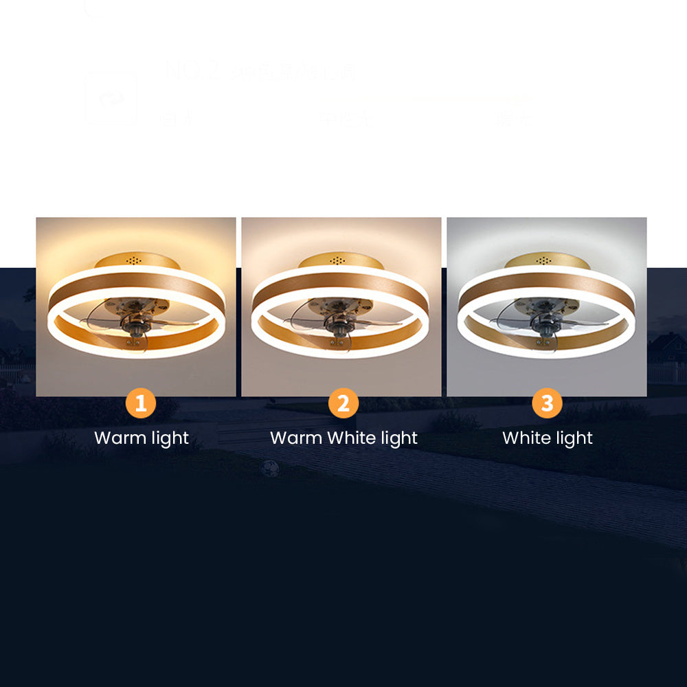 Modern Round Living Room Ceiling Fan With LED Light