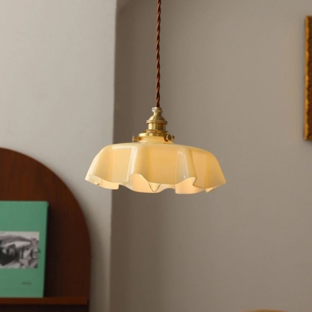 Modern Romantic Glass Ribbon Edge Pendant Light