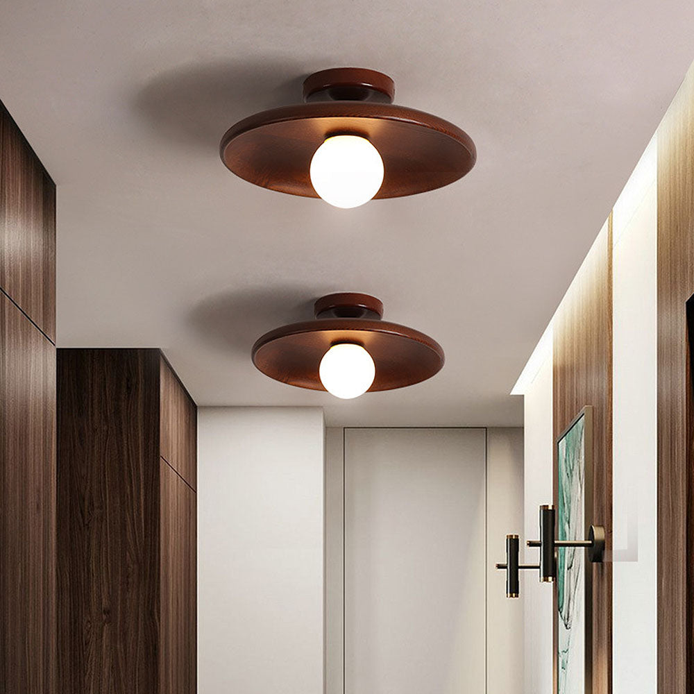 Nordic Simple Wood Minimalist Round Ceiling Light